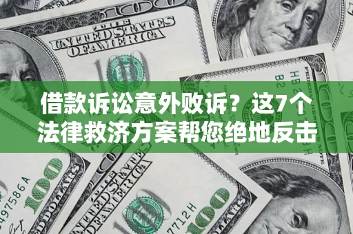 武汉借款诉讼意外败诉？这7个法律救济方案帮您绝地反击！