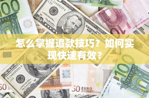 武汉怎么掌握追款技巧？如何实现快速有效？