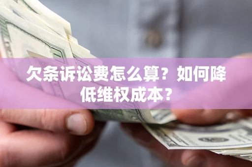 武汉欠条诉讼费怎么算？如何降低维权成本？