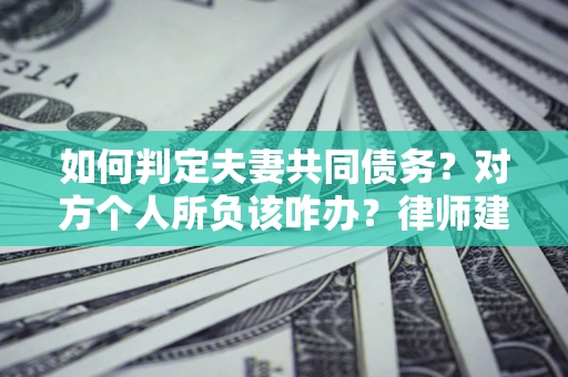 武汉如何判定夫妻共同债务？对方个人所负该咋办？律师建议