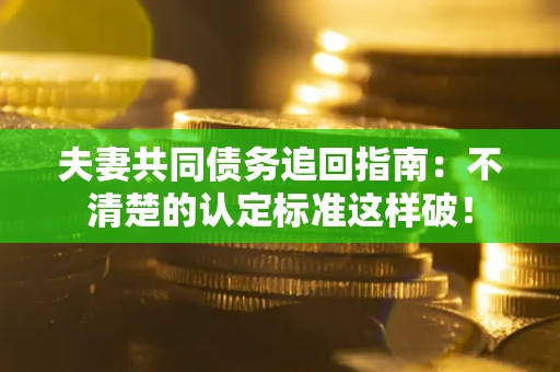 武汉夫妻共同债务追回指南：不清楚的认定标准这样破！